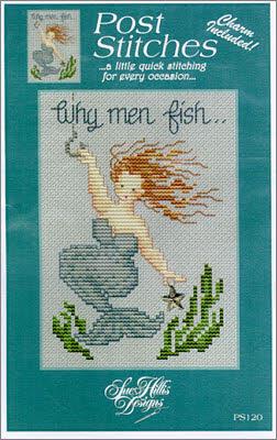 Mermaid in Fishing Net Cross Stitch Pattern 